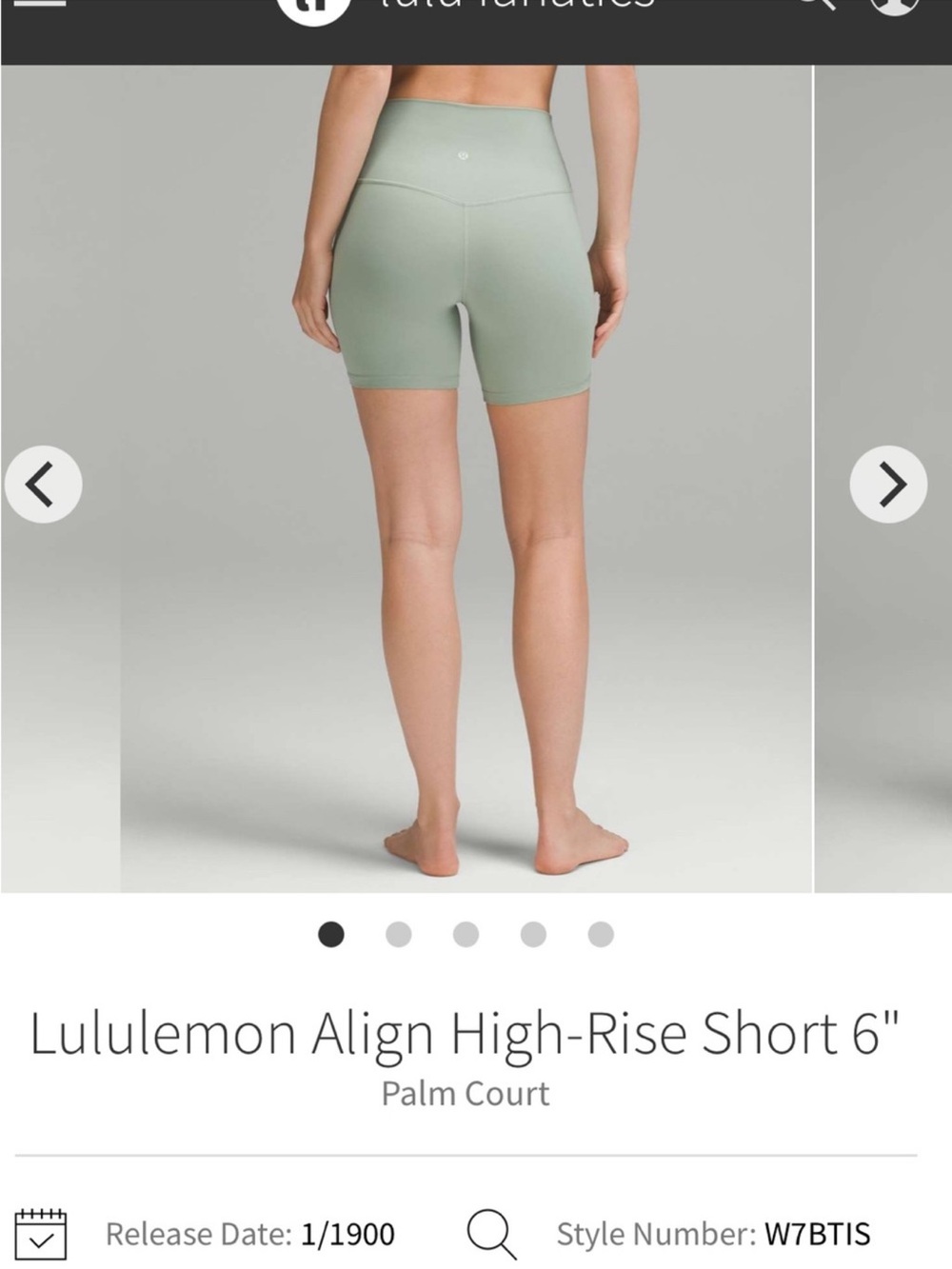 Lululemon Align High Rise Biker Bike Shorts 6" Inseam Green Size 6 W7BTIS Nulu - Picture 4 of 7